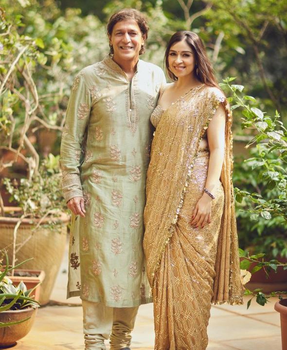 Chunky Panday with wife